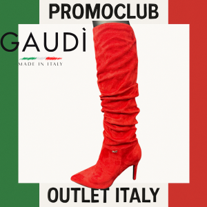 Дамски ботуши Gaudì,червени,еко велур,височина на тока 10 см,номер 38